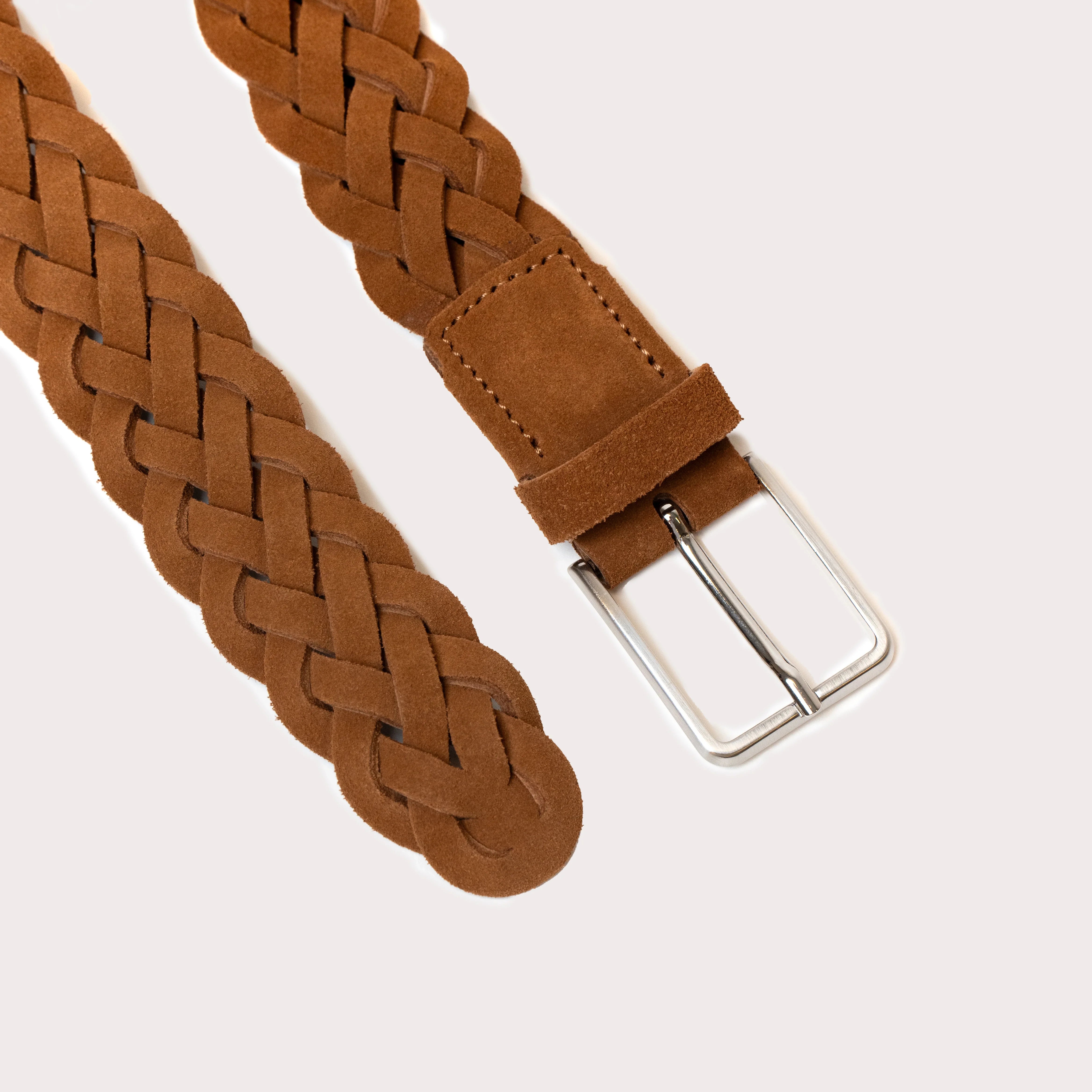 Lavaredo Braided Suede Belt - Tan