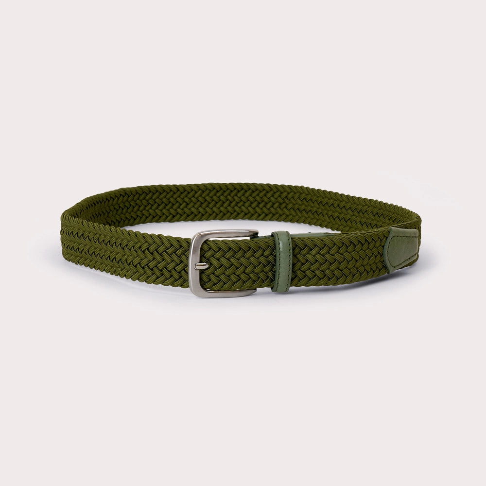 Lendinara Braided Nylon Belt - Green