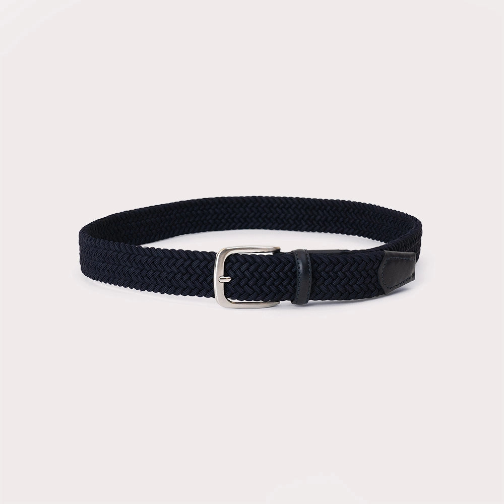 Lendinara Braided Nylon Belt - Navy