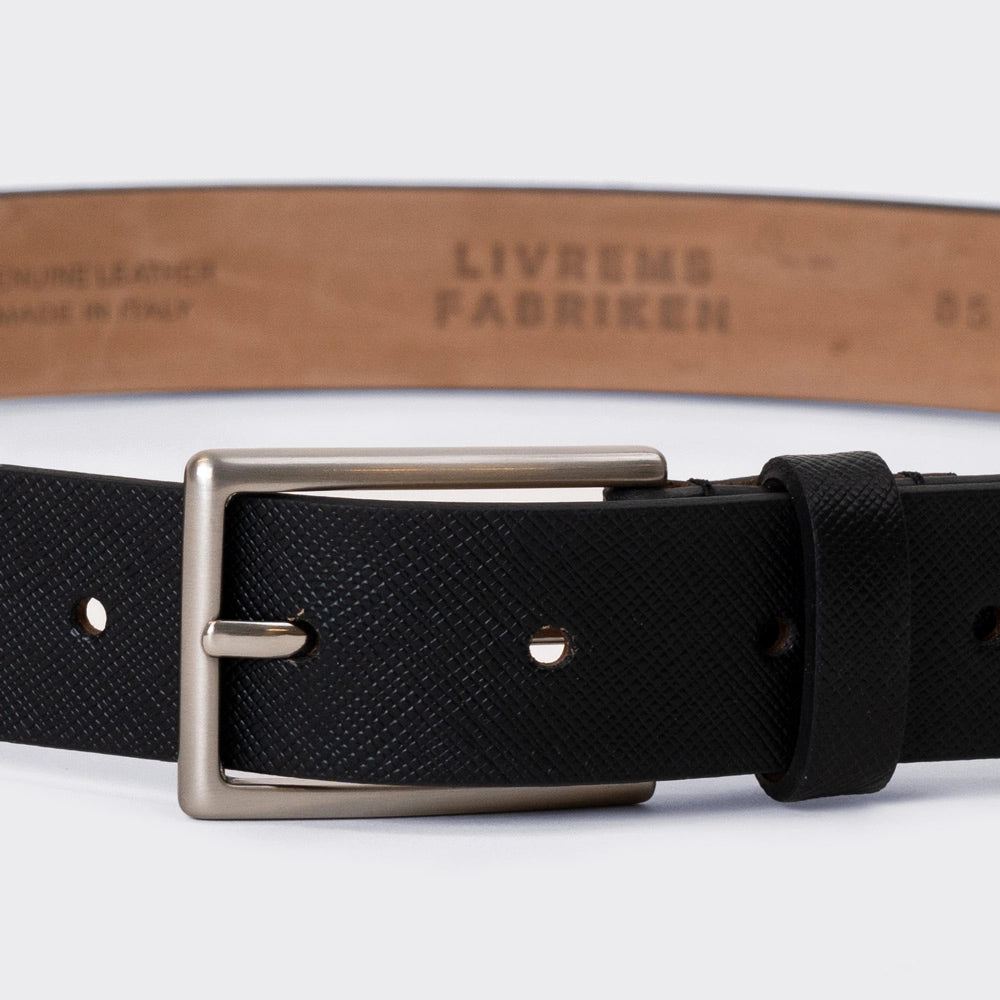 Longare Safiano Leather Belt - Black