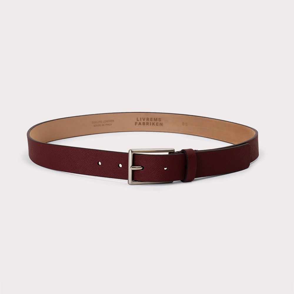 Longare Safiano Leather Belt - Wine