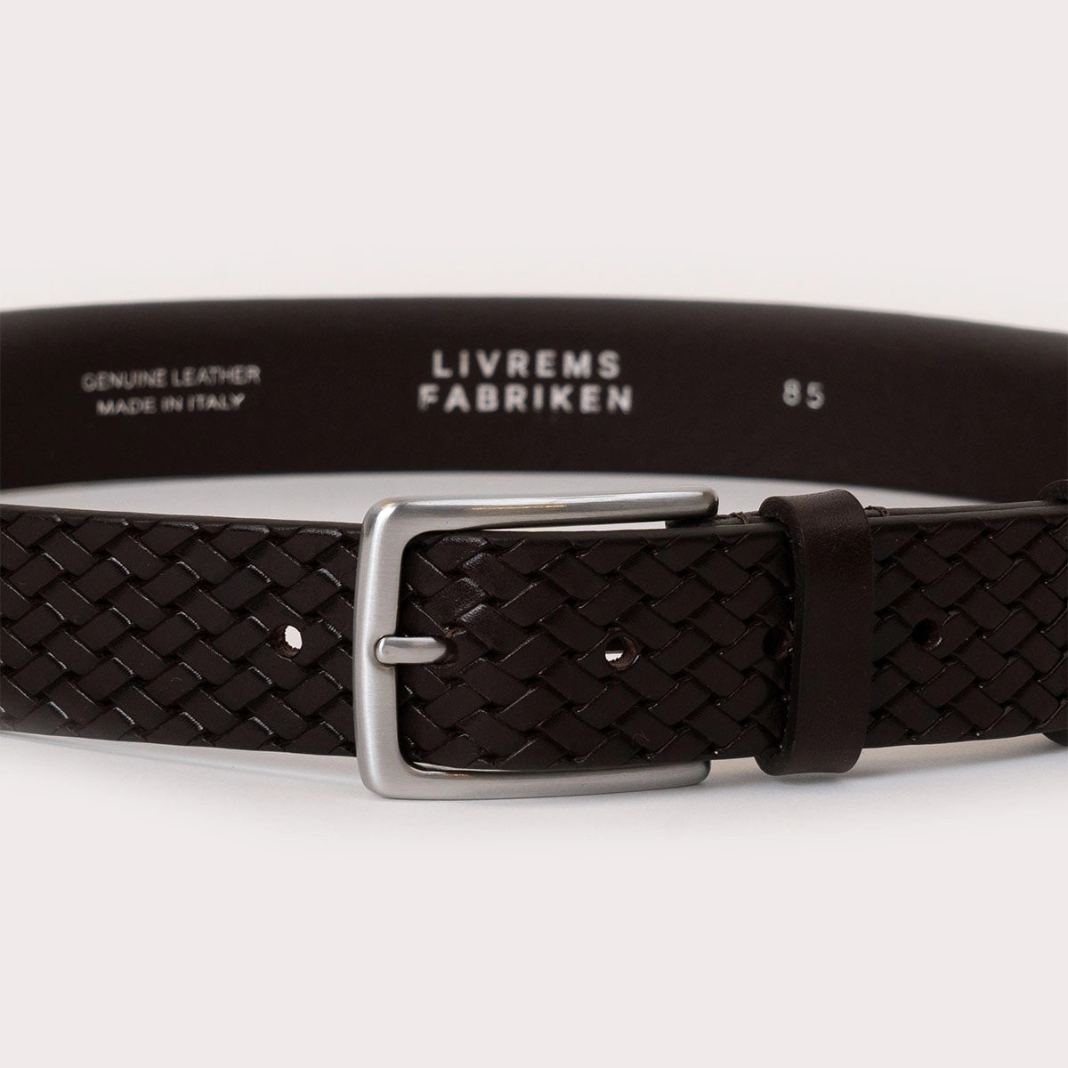 Lonigo Braided Solid Leather Belt - Brown