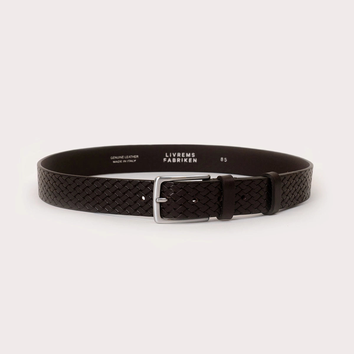 Lonigo Braided Solid Leather Belt - Brown